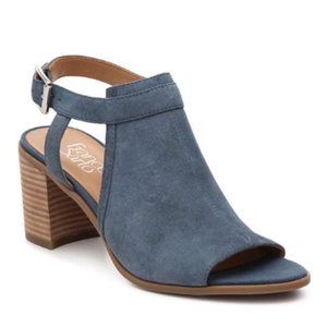 Franco Sarto Blue Suede Slingback Sandals